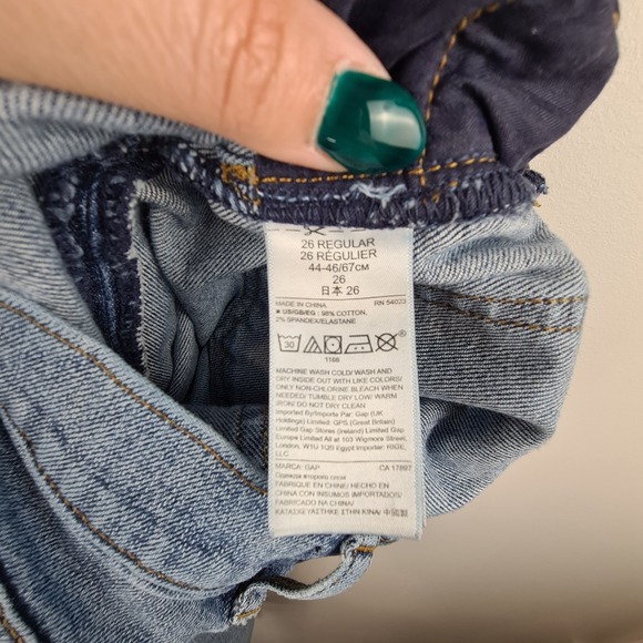 Gap Jeans Sz 26 Women's Blue Stretch‎ Denim Ladies Mid Rise Straight Medium Wash - Picture 9 of 9
